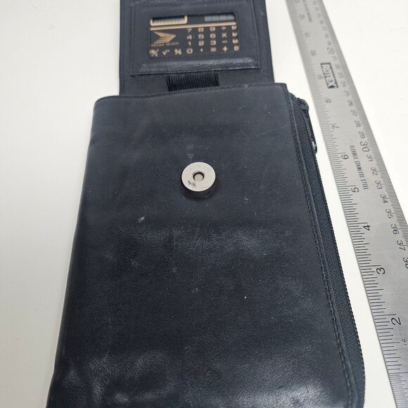 Derek Alexander Black Leather Wallet with Calculator - Picture 3 of 5